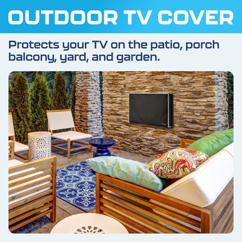 Garnetics Outdoor TV Cover 24 Inch â€“ Waterproof, Weatherproof TV Enclosures with Smart Shield Screen Protectors, Ideal for Outdoor Use, Moving, and Storage - Black - Image 2